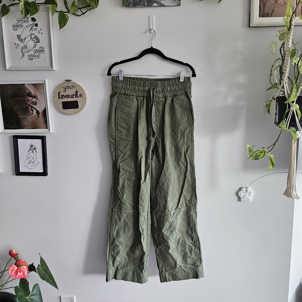 Everlane Olive Straight-Leg Drawstring Pants